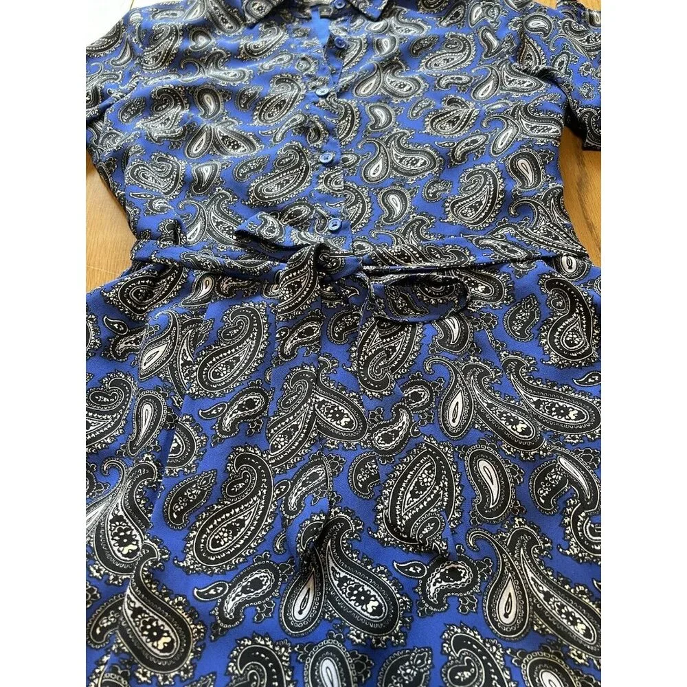 Banana Republic Dress Women Sz 2 Floral Fit & Flare Paisley Cottagecore‎ Peasant